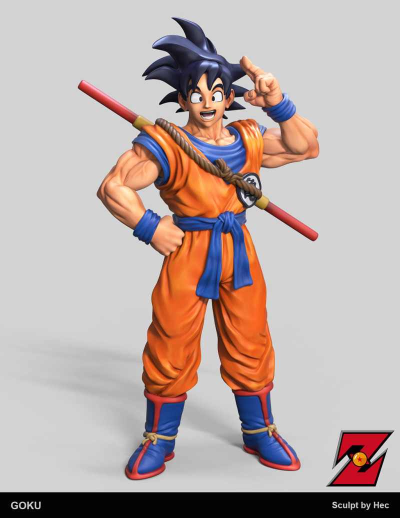Goku Dragon Ball Z 3D Print Model .c4d .max .obj .3ds .fbx .stl .blend 