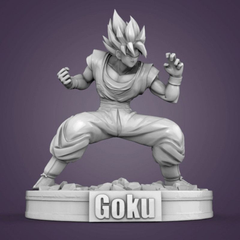 Goku Figurine 3Dプリントモデル .c4d .max .obj .3ds .fbx .stl .blend 