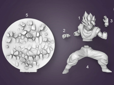 Goku Figurine 3Dプリントモデル