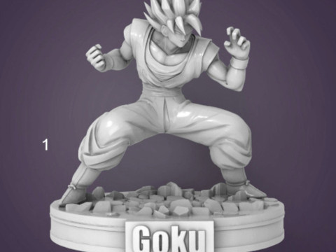 Goku Figurine 3Dプリントモデル