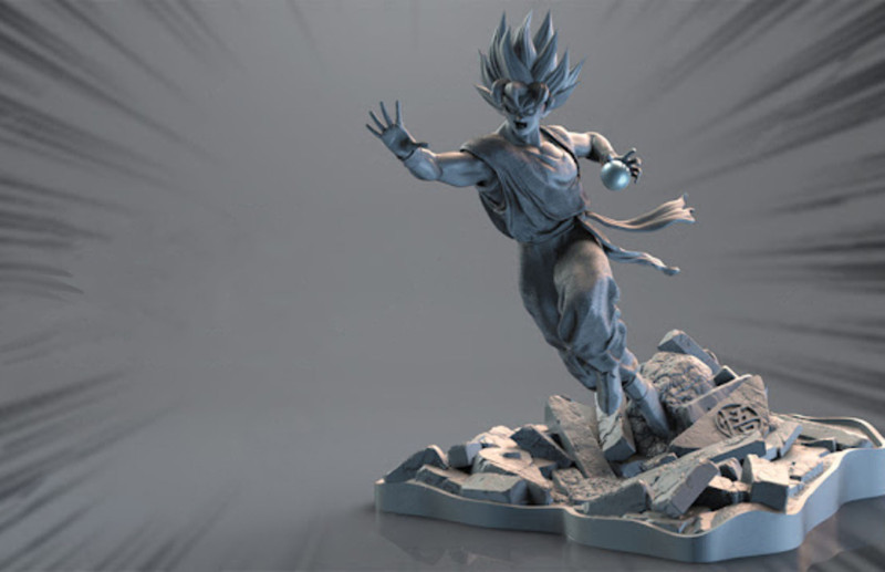 Son Goku Statue 3D Print Model .c4d .max .obj .3ds .fbx .stl .blend