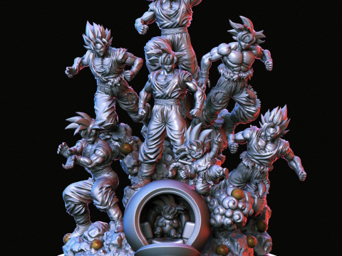Goku All Forms Modello di stampa 3D