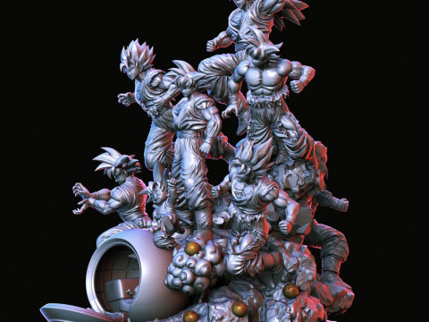 Goku All Forms 3D 프린트 모델
