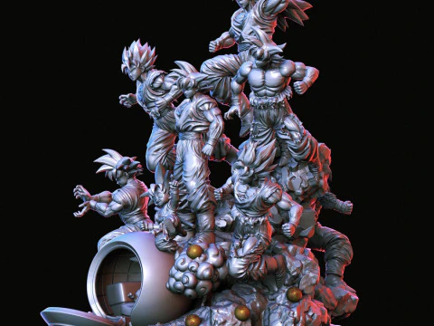 Goku All Forms 3D Print Model