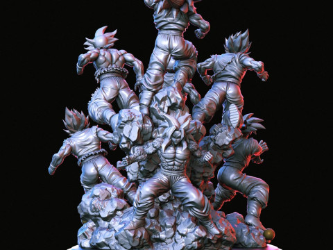 Goku All Forms 3D 프린트 모델