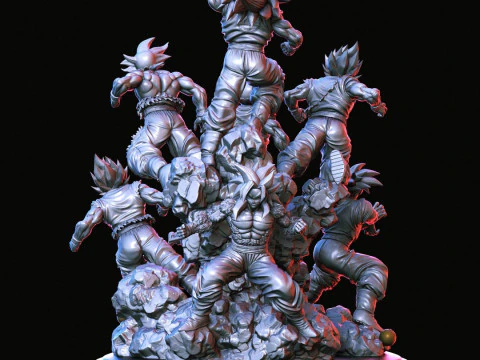 Goku All Forms 3D Print Model