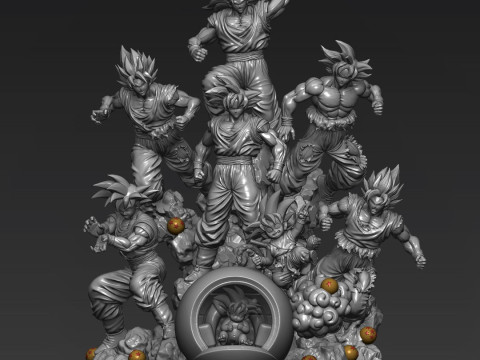 Goku All Forms 3D 프린트 모델