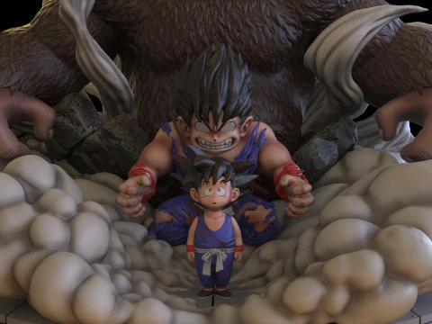 Goku Tranformation 3D Print Model