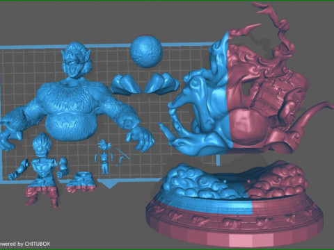 Goku Tranformation 3D 프린트 모델