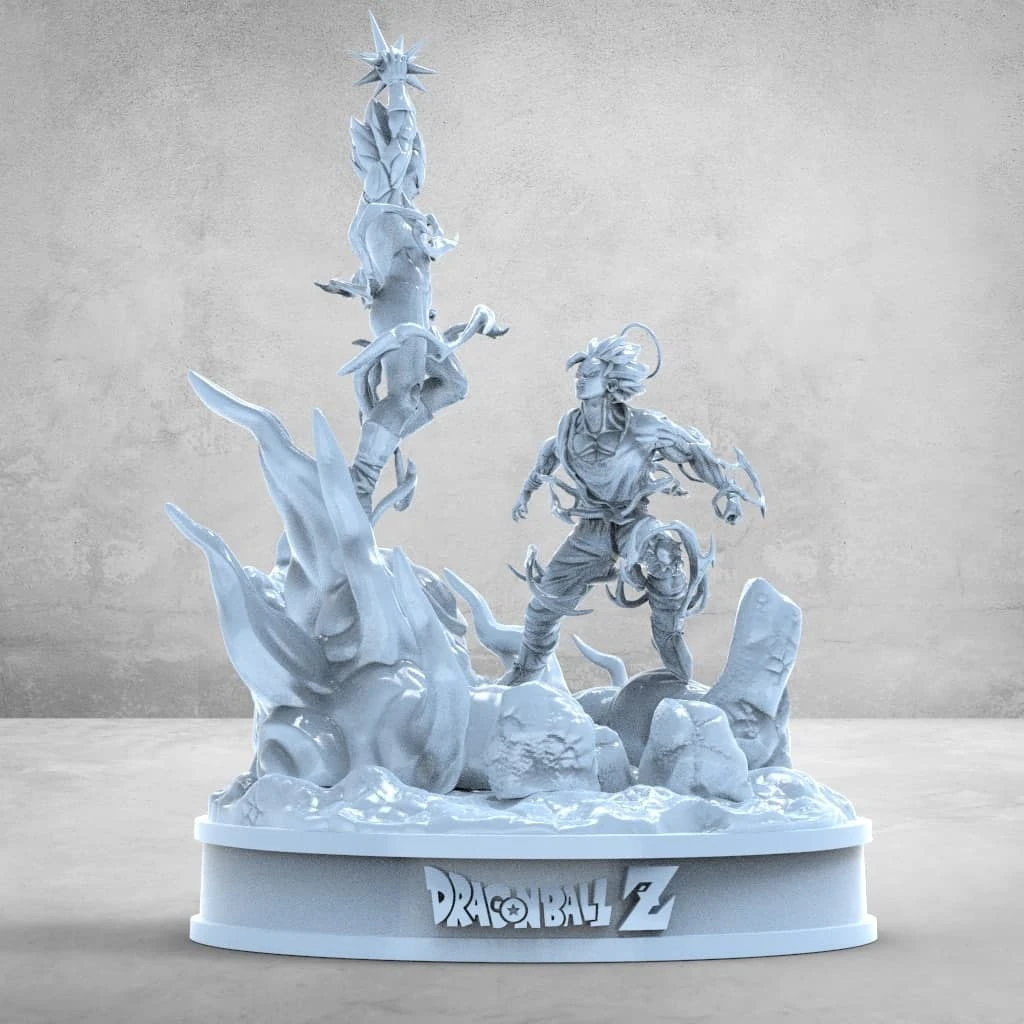 Goku vs Vegeta 3D Print Model .c4d .max .obj .3ds .fbx .stl .blend 