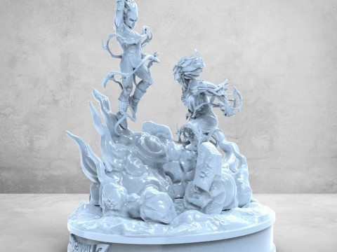 Goku vs Vegeta Modello di stampa 3D