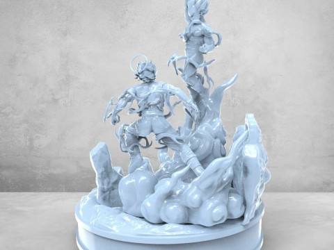 Goku vs Vegeta Modello di stampa 3D