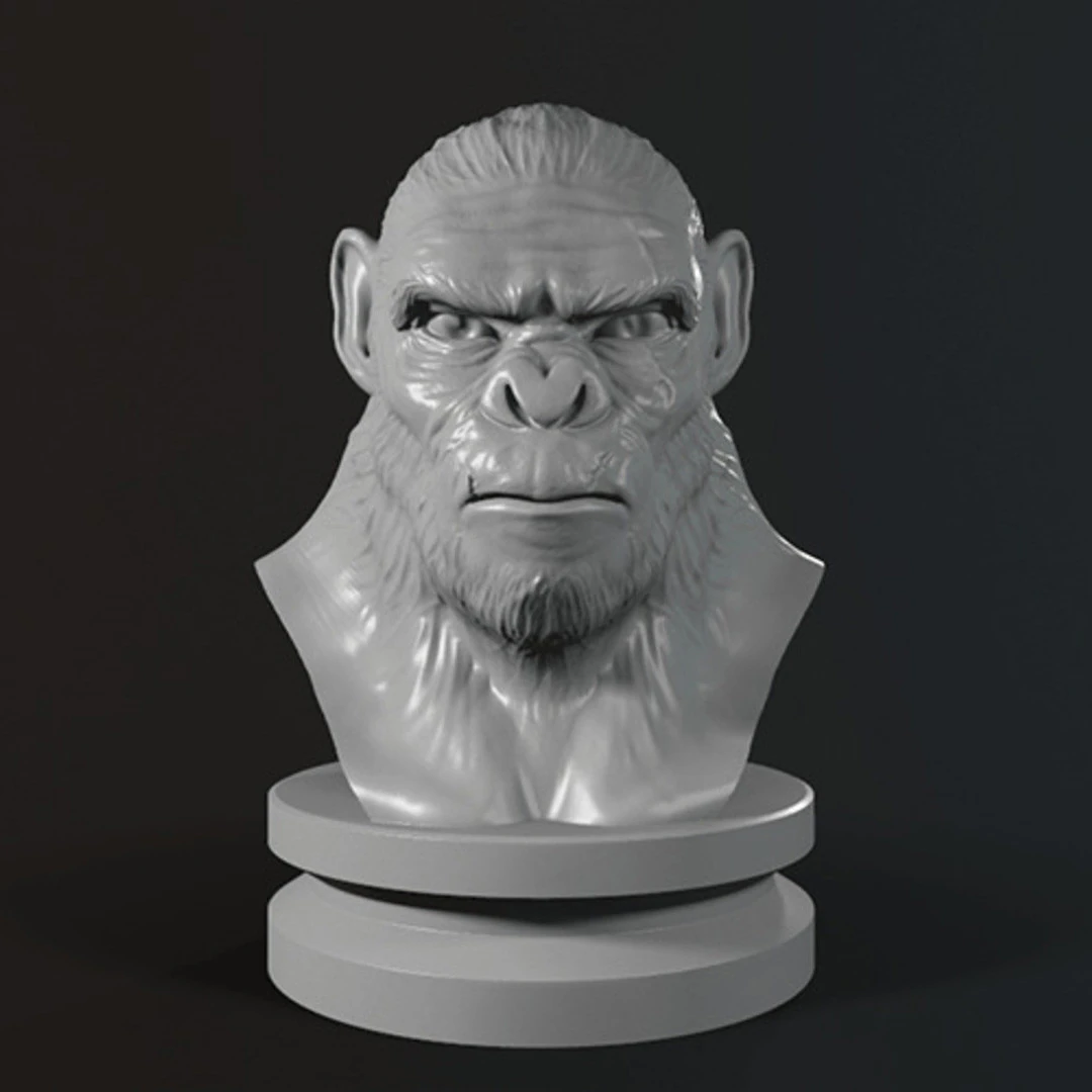 Koba Monkey Bust 3D Print Model .c4d .max .obj .3ds .fbx .stl .blend 