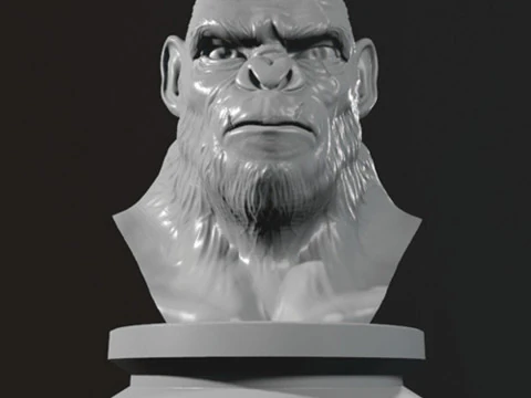 Koba Monkey Bust 3D Print Model