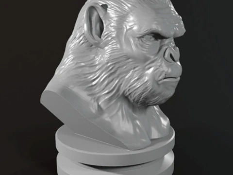 Koba Monkey Bust 3D Print Model