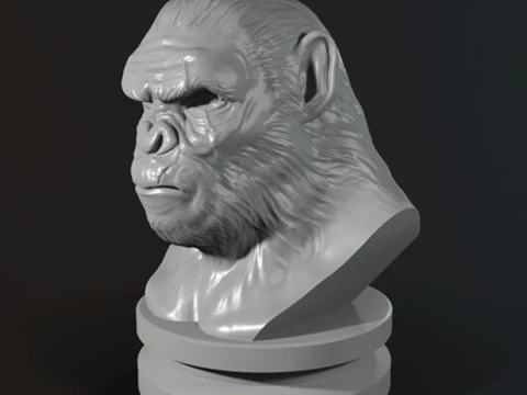 Koba Monkey Bust 3D Print Model