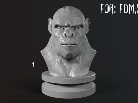 Koba Monkey Bust 3D printmodel