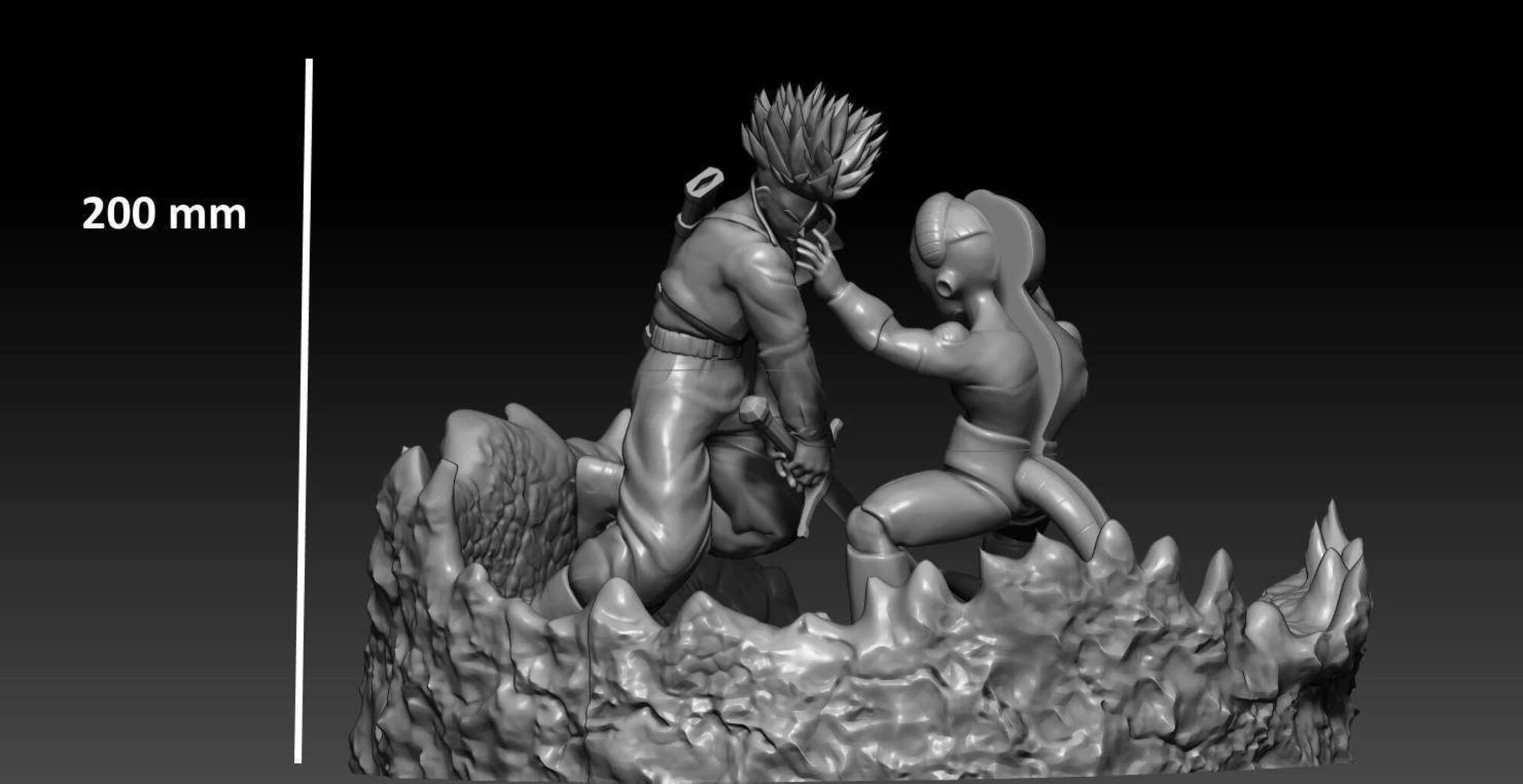 Mecha Frieza Vs Future Trunks 3D Print Model .c4d .max .obj .3ds .fbx .stl .blend 