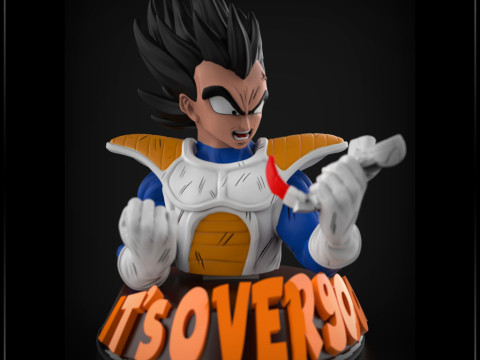 Vegeta Over 9000 Buste 3D printmodel