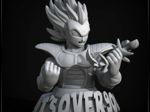 Vegeta Over 9000 Bust 3D Print Model