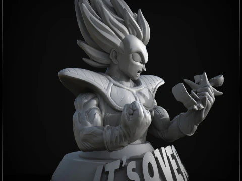 Vegeta Over 9000 Bust 3D Print Model