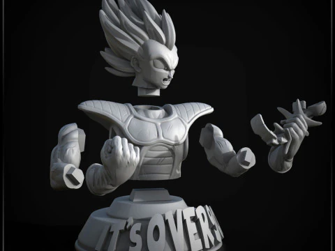 Vegeta Over 9000 Bust 3D Print Model