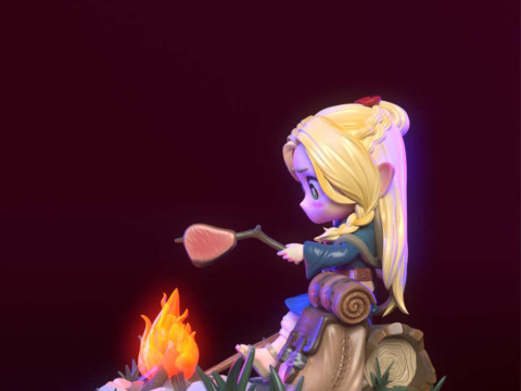 Chibi Marcille - Penjara Bawah Tanah Meshi Model Cetak 3D