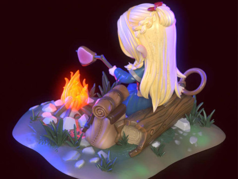 Chibi Marcille - Penjara Bawah Tanah Meshi Model Cetak 3D