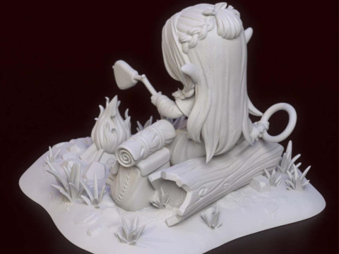 Chibi Marcille - Penjara Bawah Tanah Meshi Model Cetak 3D