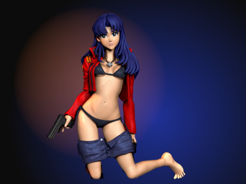 Misato Katsuragi Model Cetak 3D