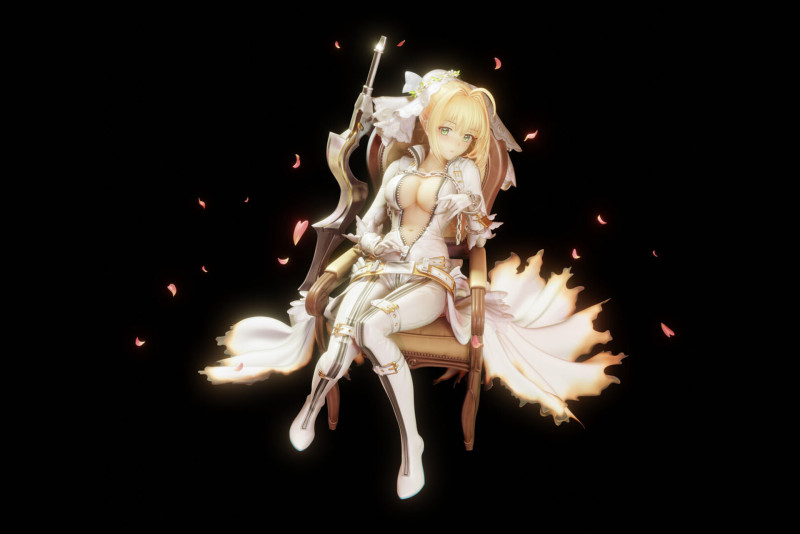 Versi Saber-Nero Claudius Bride Model Cetak 3D .c4d .max .obj .3ds .fbx .stl .blend 