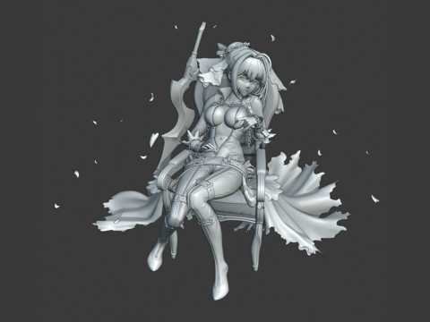 Versi Saber-Nero Claudius Bride Model Cetak 3D