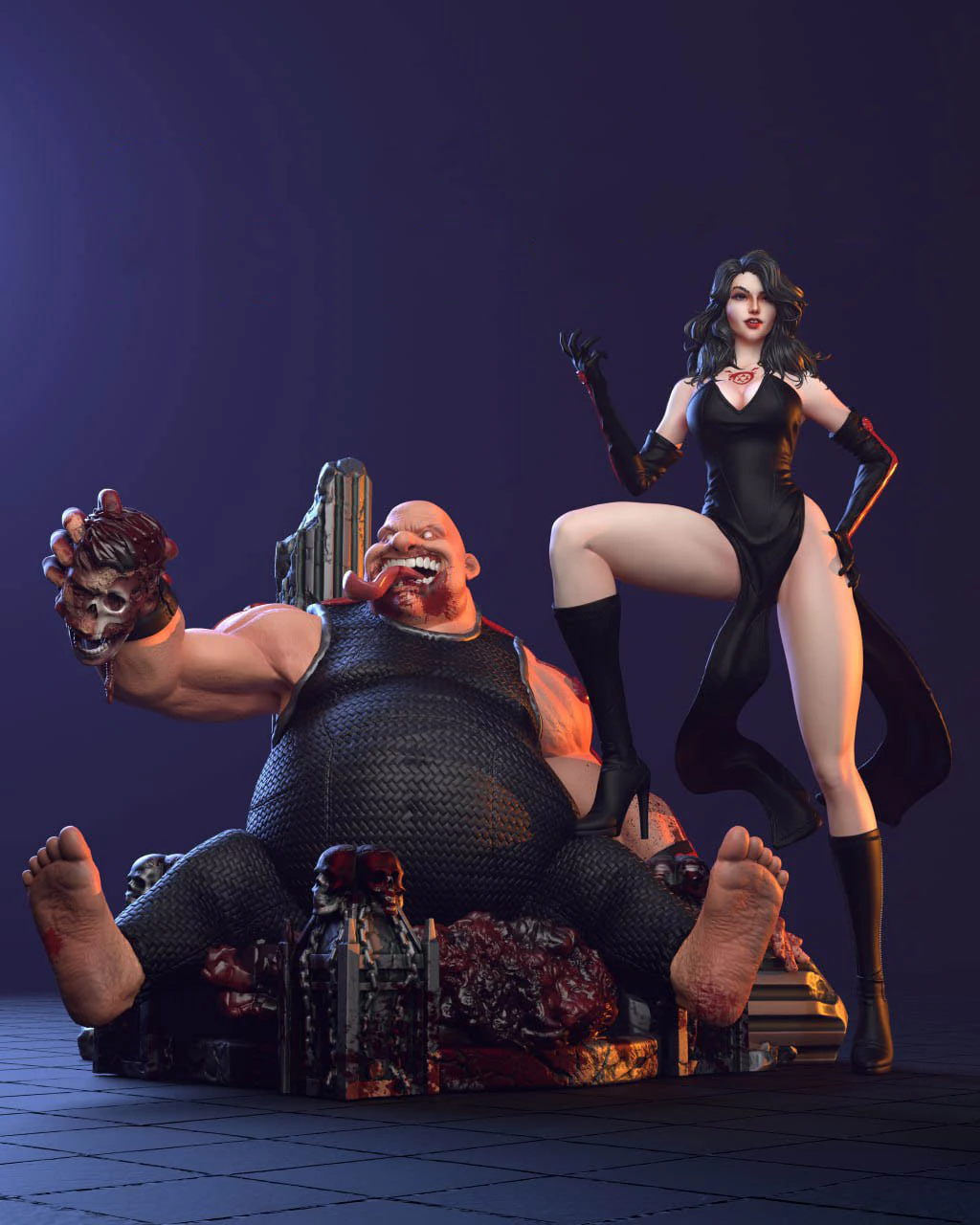 Lust and Gluttony 3D Print Model .c4d .max .obj .3ds .fbx .stl .blend 