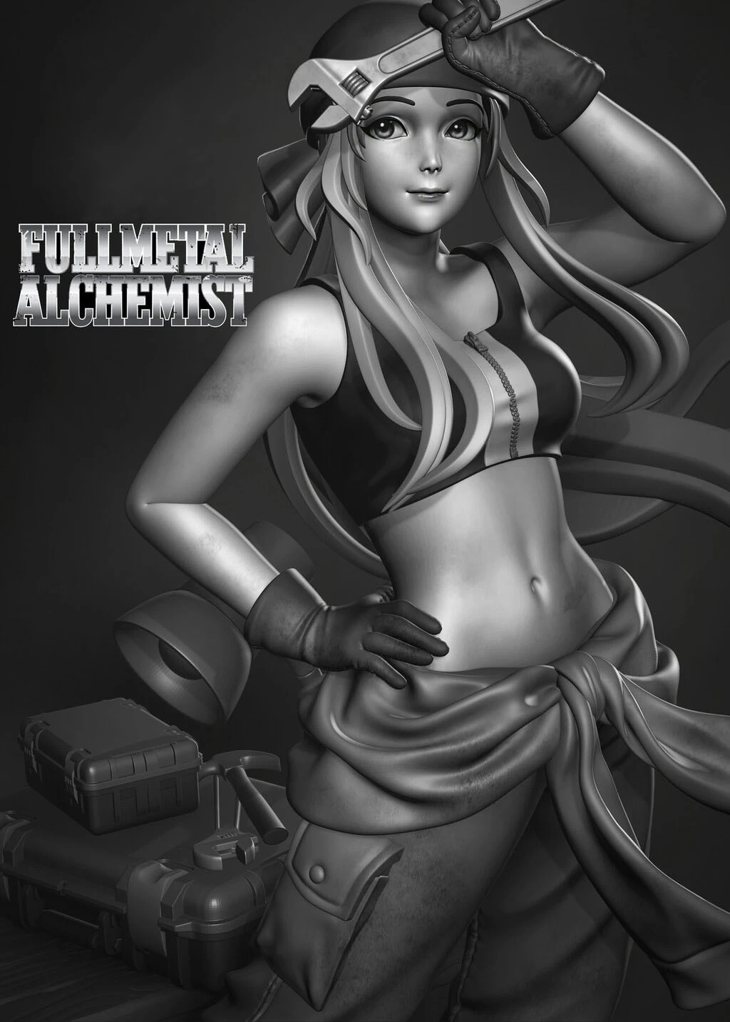 Winry Rockbell - Fullmetal Alchemist 3D Print Model .c4d .max .obj .3ds .fbx .stl .blend