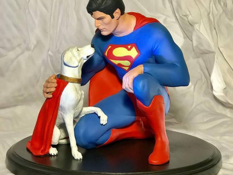 Superman and Dog Krypton 3D Print Model