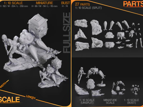 Motoko Kusanagi - Ghost in the Shell 3D Print Model