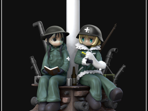 &Uacute;ltima gira de chicas: Chito y Yuuri Modelo de impresión 3D