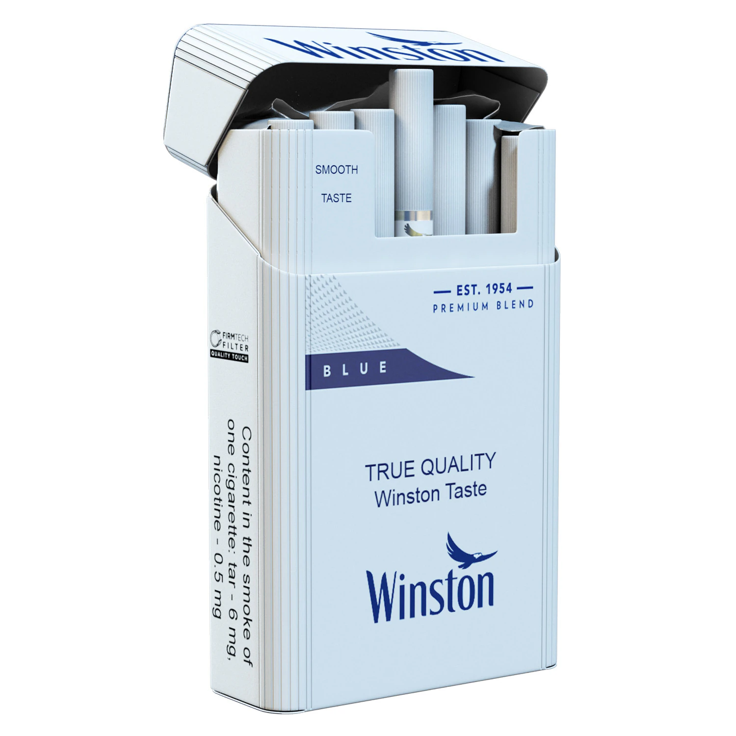 Winston Cigarettes Pack 3D Model .c4d .max .obj .3ds .fbx .stl .blend 