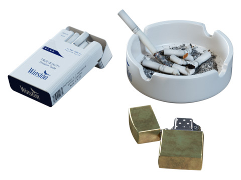 Ashtray Set 3D-Modell