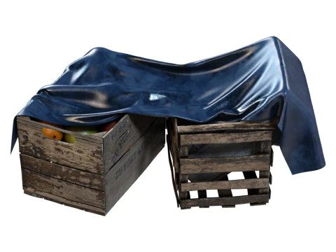 Crates Cargo Tented 3D Model