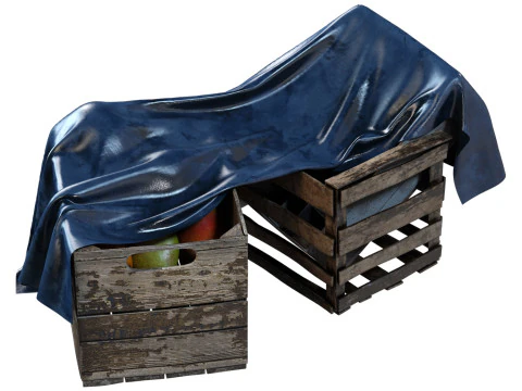 Crates Cargo Tented 3D Model