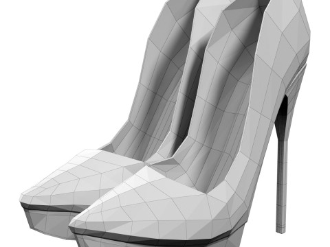 Heels Woman Shoes 3D Model