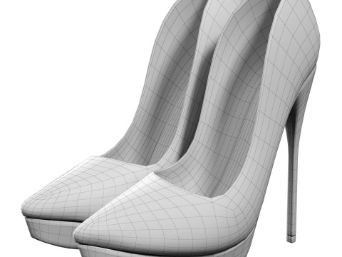 Heels Woman Shoes 3D Model