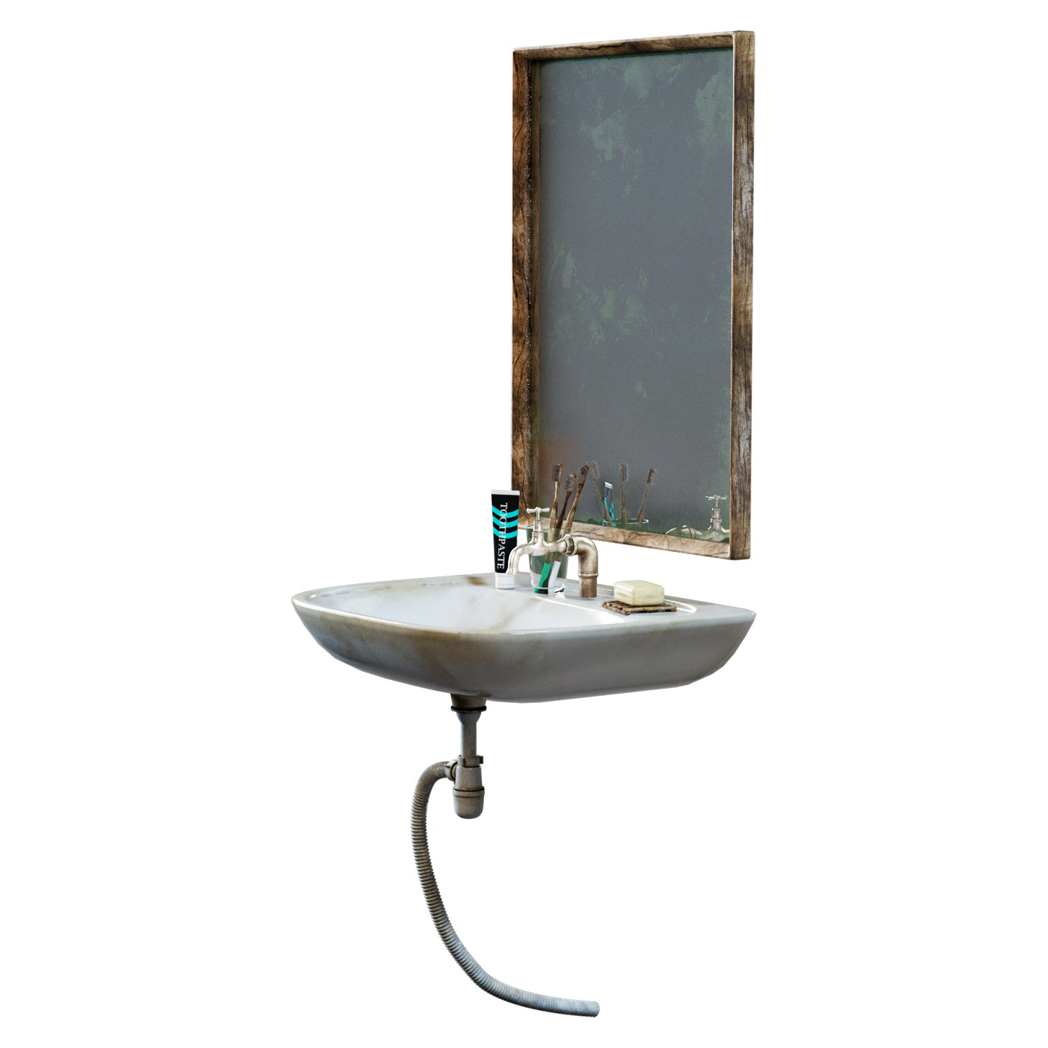 Sink Old 3D Model .c4d .max .obj .3ds .fbx .stl .blend