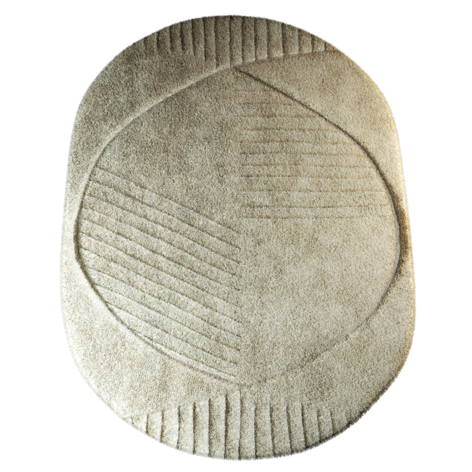 Oval Funky Rug 3D Model .c4d .max .obj .3ds .fbx .stl .blend