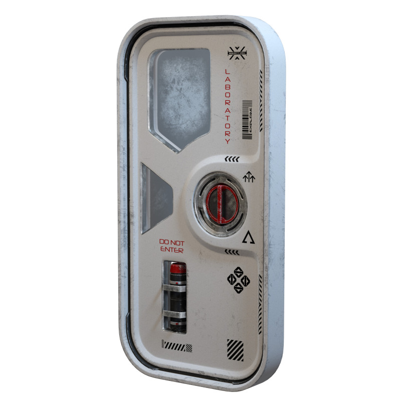 Sci-Fi Small Door 3D Model .c4d .max .obj .3ds .fbx .stl .blend