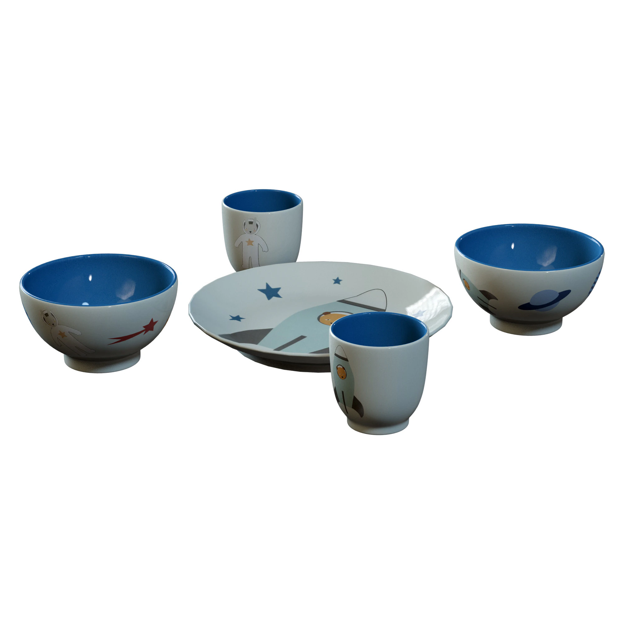 Bloomingville Mini Tableware 3D Model .c4d .max .obj .3ds .fbx .stl .blend 