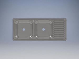 Stainless steel sink 2x40 - Autodesk Inventor 3D 3D Model