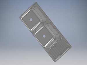 Stainless steel sink 2x40 - Autodesk Inventor 3D 3D Model