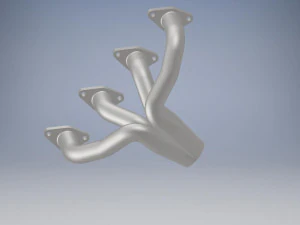 Car exhaust system - Inventor 3D 3D Model